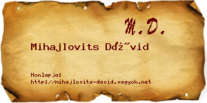 Mihajlovits Dávid névjegykártya