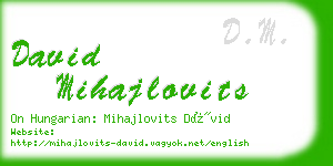 david mihajlovits business card